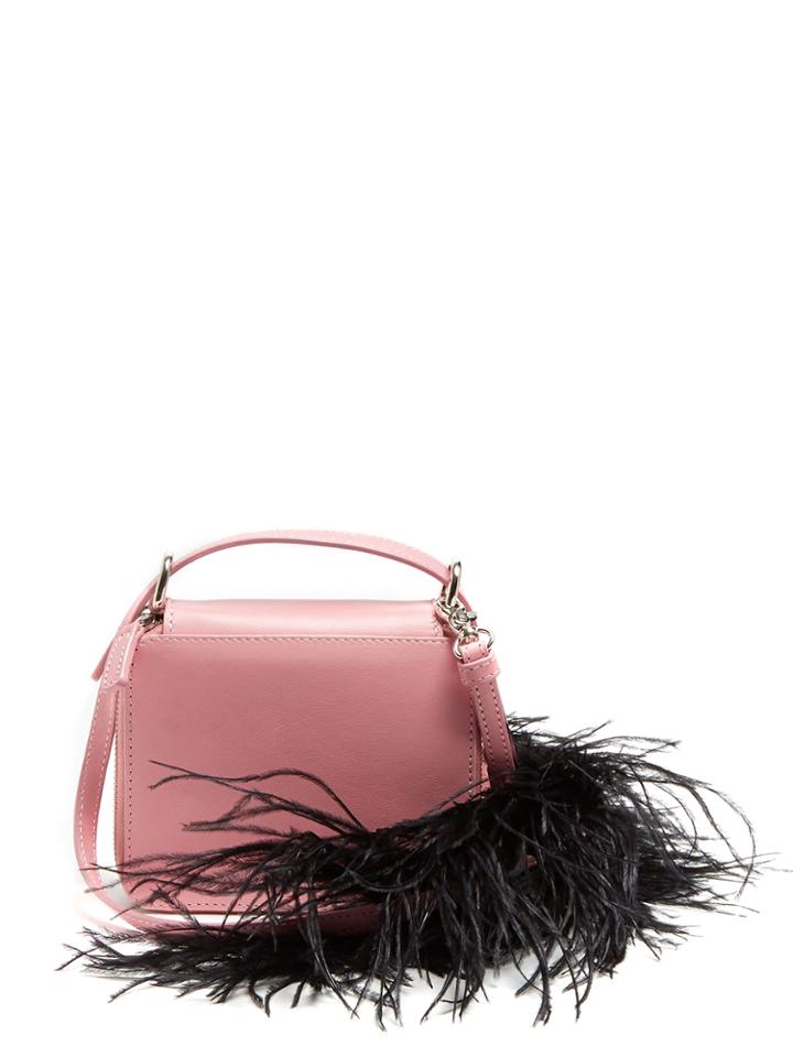 Marques'almeida Feather-trimmed Leather Cross-body Bag