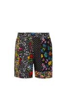 Matchesfashion.com Versace - Floral Print Silk Satin Twill Shorts - Mens - Multi