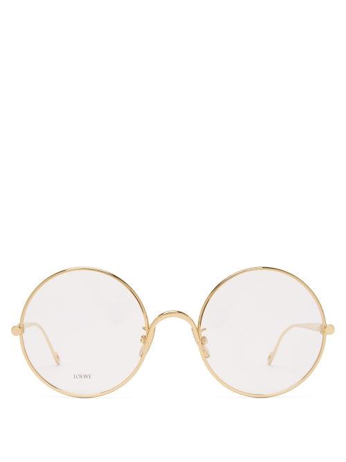 Loewe - Round Metal Glasses - Womens - Gold
