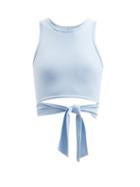 Matchesfashion.com Live The Process - Ballet Waist-tie Stretch-jersey Top - Womens - Light Blue