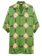 Matchesfashion.com Gucci - Oversized Harness Print Silk Twill Shirt - Mens - Green