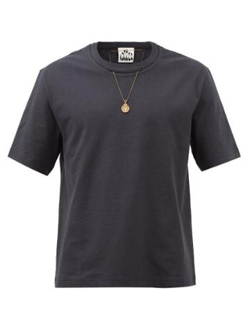 Altu - Necklace Cropped Cotton-jersey T-shirt - Mens - Black
