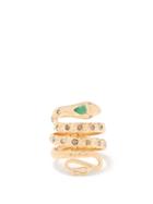 Jade Jagger - Snake Diamond, Emerald & 18kt Gold Ring - Womens - Green Gold