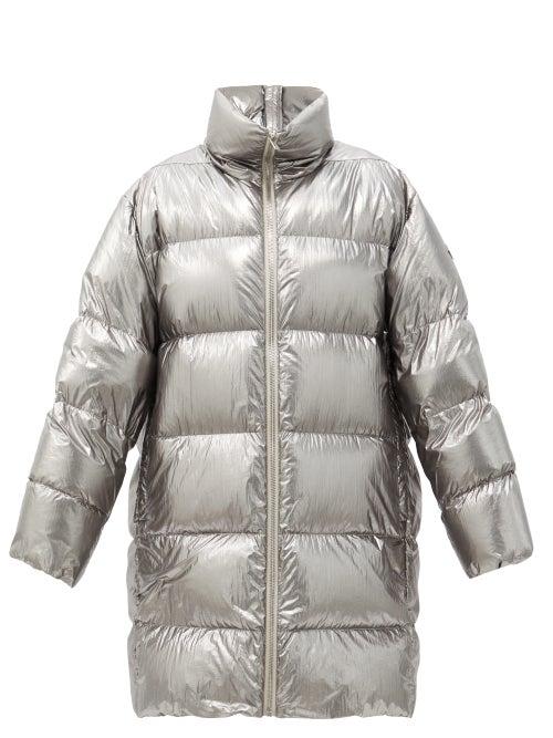 Matchesfashion.com Moncler + Rick Owens - Cyclopic Logo-patch Quilted Down Shell Jacket - Womens - Silver