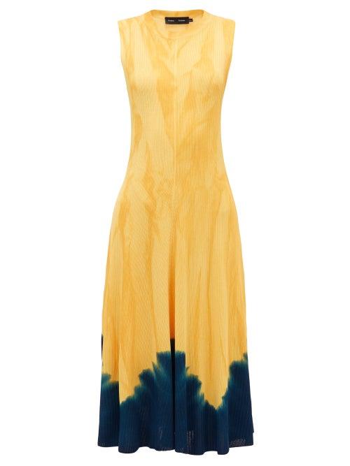 Matchesfashion.com Proenza Schouler - Knotted Tie-dye Dress - Womens - Yellow Print