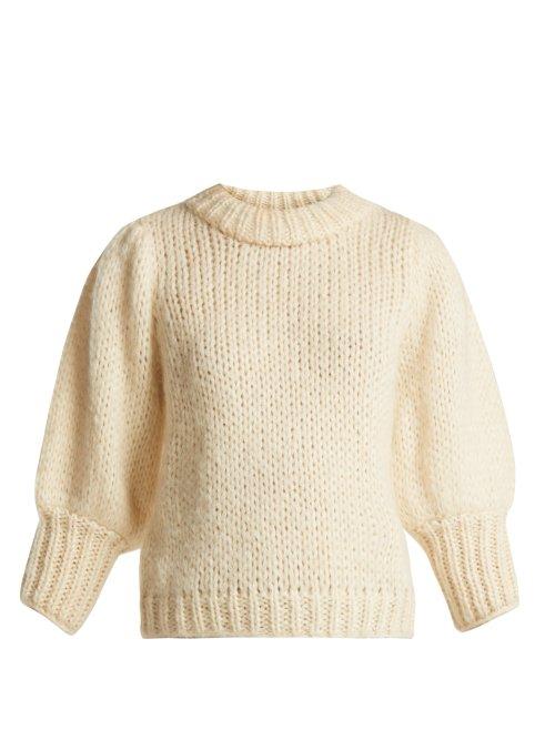 Matchesfashion.com Ganni - Julliard Mohair And Wool Blend Sweater - Womens - Ivory