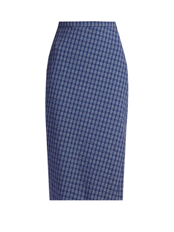 Altuzarra Vic Checked Seersucker Pencil Skirt