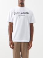 Palm Angels - Crystal-logo Cotton-jersey T-shirt - Mens - White