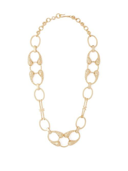 Matchesfashion.com Attico - X Alican Icoz Hammered Gold Plated Necklace - Womens - Gold
