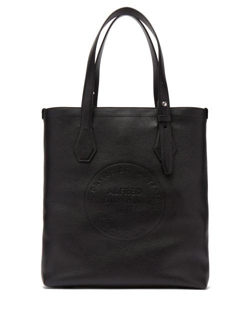 Matchesfashion.com Dunhill - Chiltern Logo Debossed Leather Tote - Mens - Black
