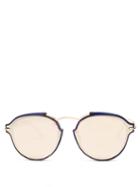 Matchesfashion.com Dior Eyewear - Clat Mirrored Round Frame Sunglasses - Womens - Gold Multi