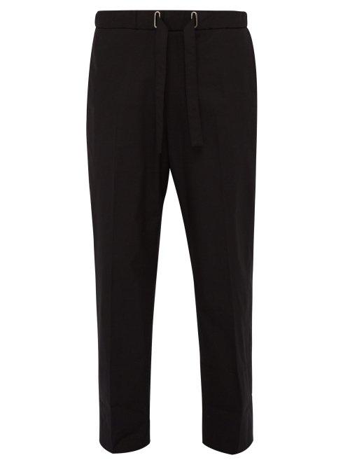 Matchesfashion.com Wooyoungmi - Drawstring Waist Cotton Blend Trousers - Mens - Navy