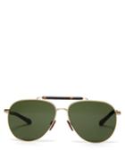 Matchesfashion.com Burberry - Milton Aviator Metal Sunglasses - Mens - Gold