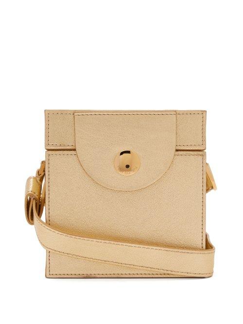 Matchesfashion.com Hillier Bartley - Cube Leather Clutch - Womens - Gold