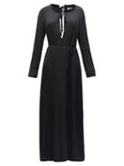 Matchesfashion.com Ann Demeulemeester - Keyhole Slit-hem Crepe Dress - Womens - Black