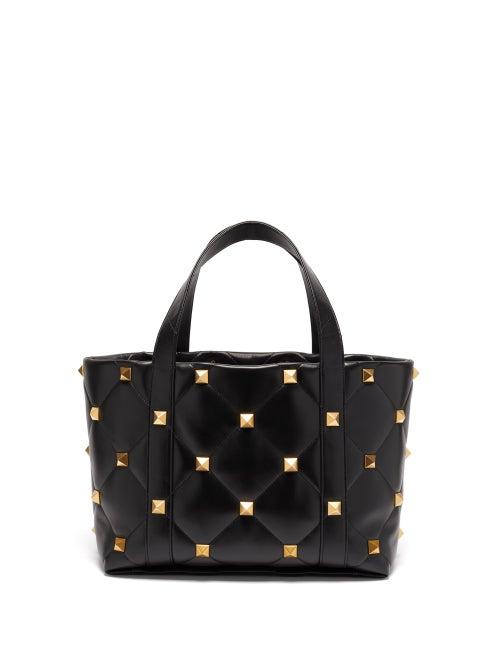 Matchesfashion.com Valentino Garavani - Roman Stud Quilted-leather Tote Bag - Womens - Black