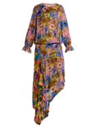 Matchesfashion.com Preen By Thornton Bregazzi - Clara Floral Print Velvet Devor Dress - Womens - Pink Multi