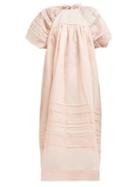 Matchesfashion.com Cecilie Bahnsen - Penelope Cotton Organdie Midi Dress - Womens - Light Pink