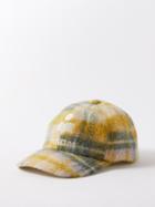Isabel Marant - Tyron Logo-embroidered Checked Cap - Womens - Yellow Multi