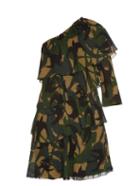 Sonia Rykiel Swallow Camouflage-print One-shoulder Dress