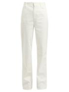 Matchesfashion.com Tibi - Washed Denim Straight Leg Jeans - Womens - White
