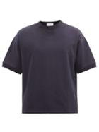 Matchesfashion.com Raey - Short-sleeved Cotton Sweatshirt - Mens - Navy