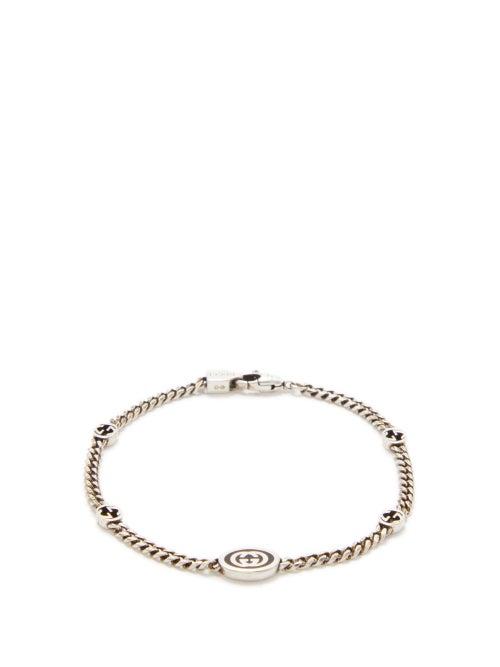Gucci - Gg-pendant Sterling-silver Bracelet - Mens - Silver
