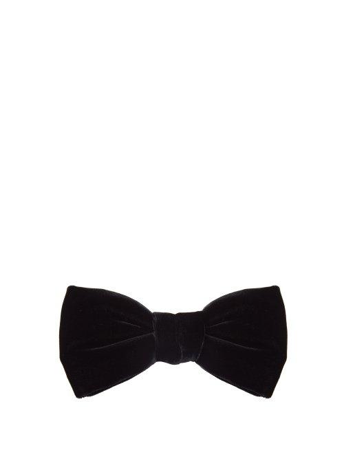 Matchesfashion.com Saint Laurent - Velvet Bow Tie - Mens - Black