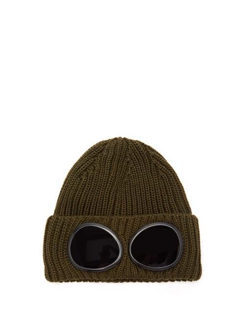 Matchesfashion.com C.p. Company - Ribbed Wool Goggle Beanie - Mens - Khaki