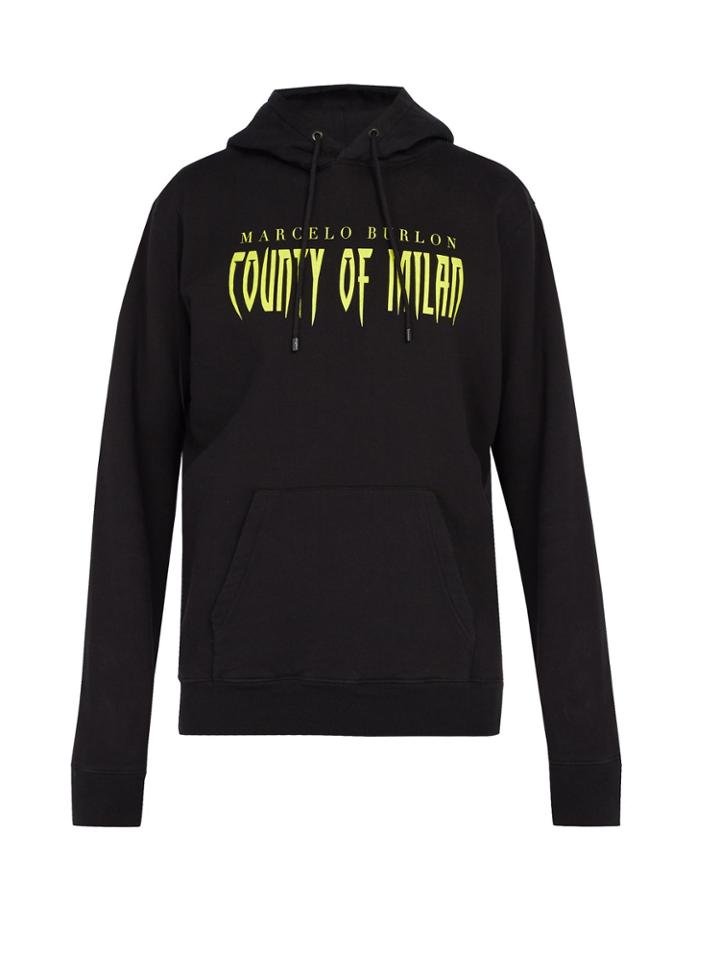 Marcelo Burlon Sleepwalker Cotton Hooded Sweatshirt