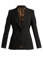 Matchesfashion.com Dolce & Gabbana - Single Breasted Pinstripe Wool Blazer - Womens - Navy