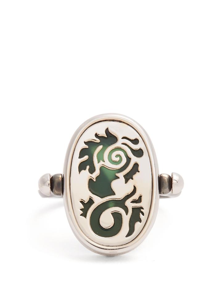 Elie Top Diamond, Agate & Silver 4 Elements Ring