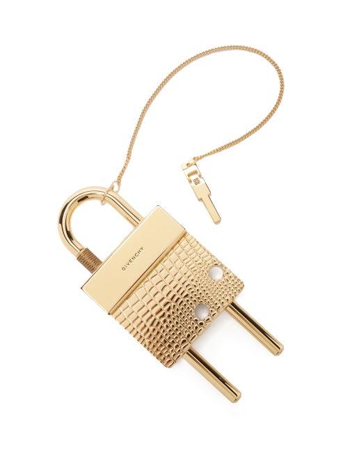 Matchesfashion.com Givenchy - Maxi Crocodile-effect Padlock Charm - Mens - Gold