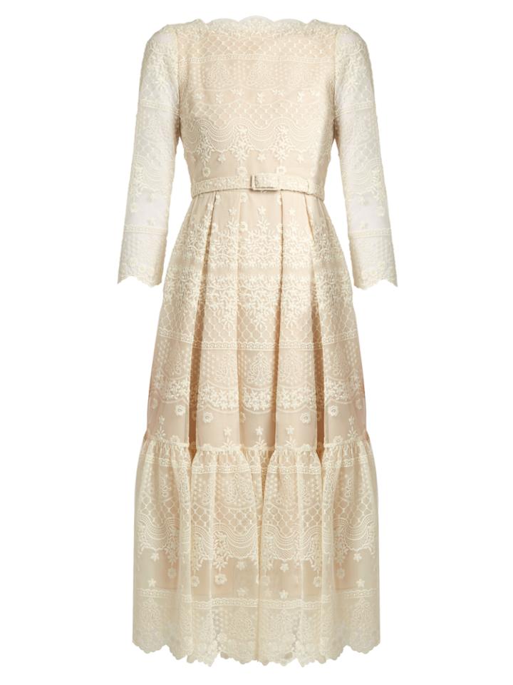 Erdem Cherlyn Floral-embroidered Tulle Dress