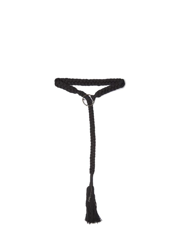 Saint Laurent Braided Tassel-trimmed Belt