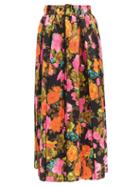 Richard Quinn - Primrose Floral-print Pleated Silk Maxi Skirt - Womens - Multi