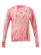 The Elder Statesman - Ripple Tie-dye Cashmere Cardigan - Womens - Pink