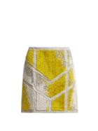 Matchesfashion.com Germanier - Bead Embellished Twill Mini Skirt - Womens - Yellow