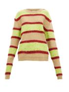 Matchesfashion.com Ashish - Oversized Sequinned Sparkle Knit Stripe Sweater - Womens - Green Multi