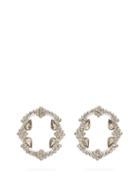 Matchesfashion.com Etro - Crystal Embellished Hoop Earrings - Womens - Silver