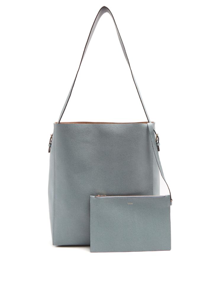 Valextra Sacca Pebbled-leather Tote