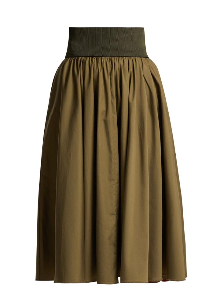 Roksanda Geria High-rise Cotton Midi Skirt