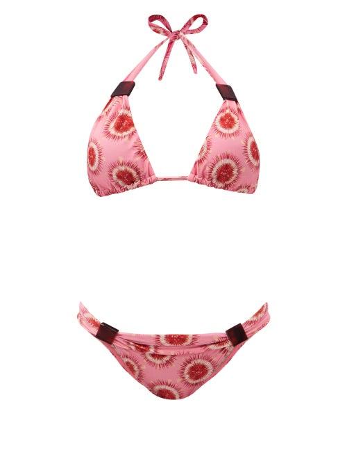 Matchesfashion.com Adriana Degreas - Exotic Passion Floral-print Bikini - Womens - Pink Print