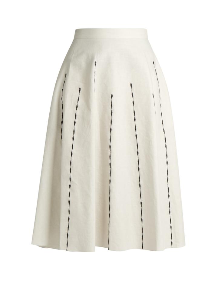 Bottega Veneta A-line Linen-blend Skirt