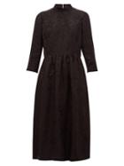 Matchesfashion.com Noir Kei Ninomiya - High Neck Floral Jacquard Dress - Womens - Black