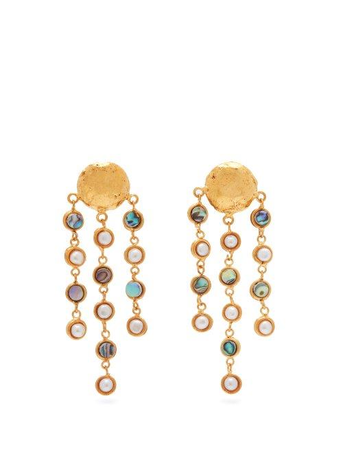 Matchesfashion.com Sylvia Toledano - Pearl Embellished Drop Earrings - Womens - Blue