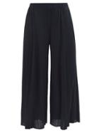 Pleats Please Issey Miyake - Technical-pleated Wide-leg Trousers - Womens - Navy