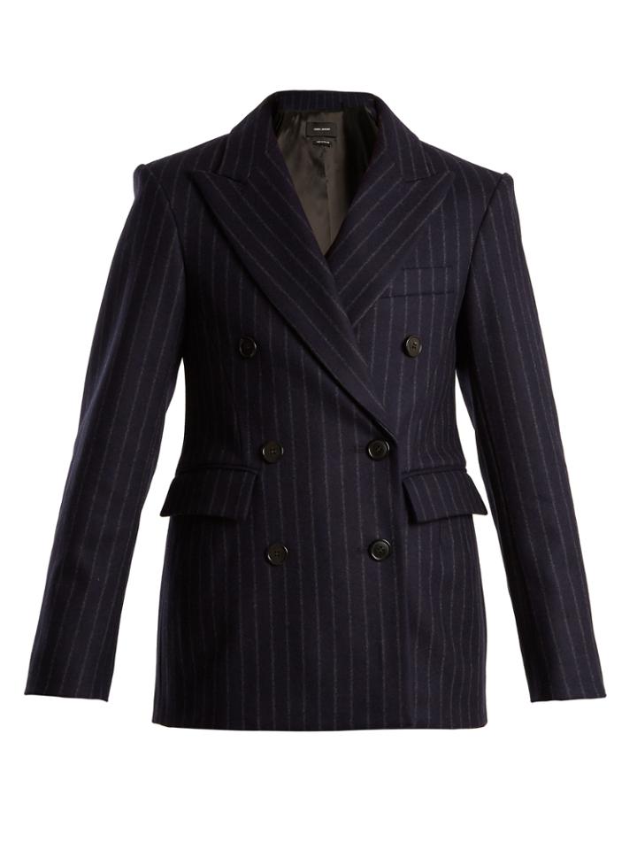 Isabel Marant Jeta Double-breasted Striped Wool-blend Jacket