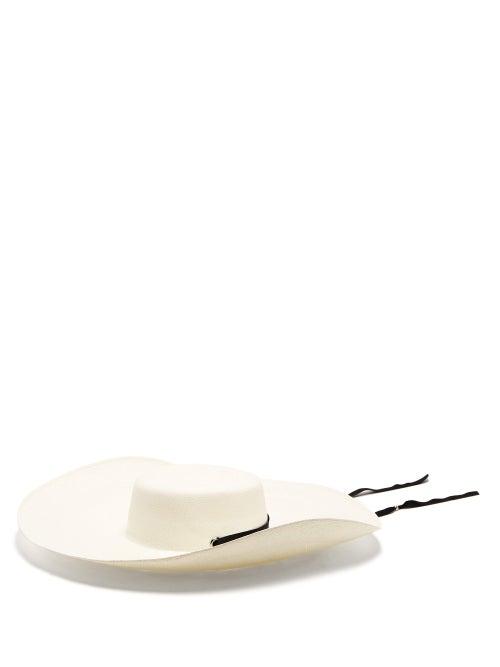 Matchesfashion.com Sensi Studio - Cordovez Ribbon-tie Straw Hat - Womens - White Black