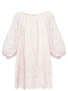 Matchesfashion.com Juliet Dunn - Floral Broderie Anglaise Cotton Mini Dress - Womens - Pink